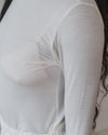 BASERANGE French bamboo fiber high collar T-shirt top soft and comfortable skin-friendly BAS-TOTN-BL-000-UNDYED